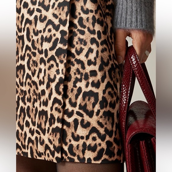 J.Crew Leopard Print wrap Skirt in dutchesse satin - Picture 2 of 12